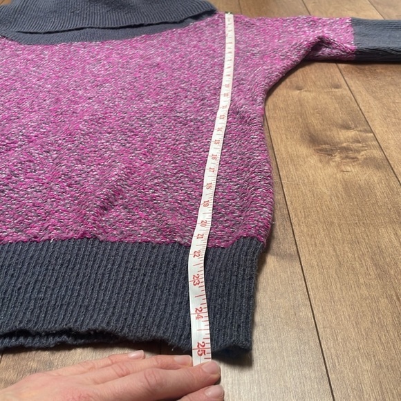 Pink Martini knit turtleneck sweater pullover pink gray 7/8 sleeves size M - Picture 6 of 11